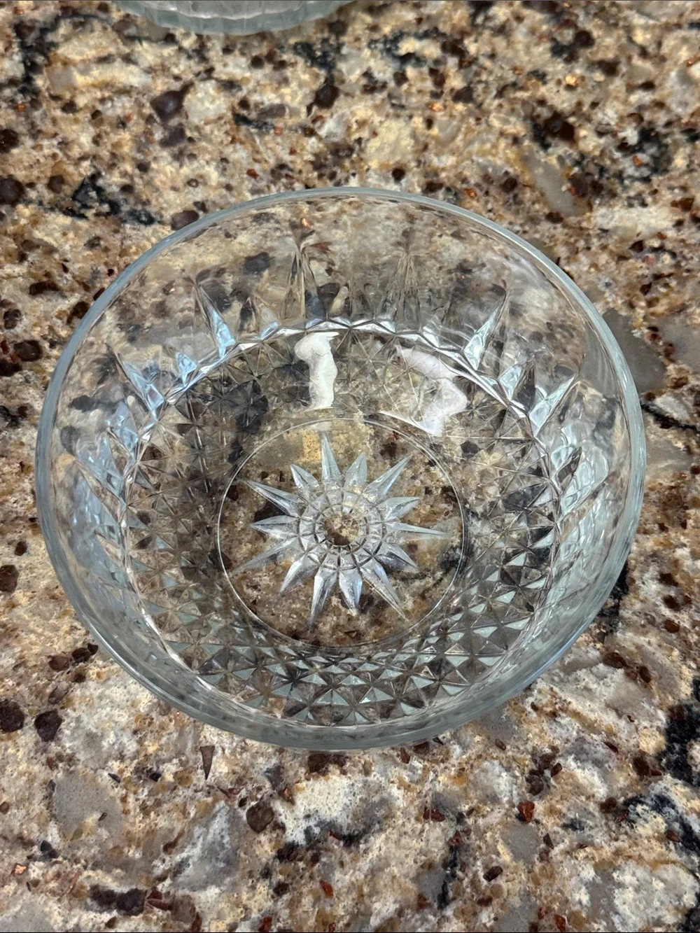Vintage Arcoroc France Clear Glass Round Bowls Starburst Pattern - Set of 5